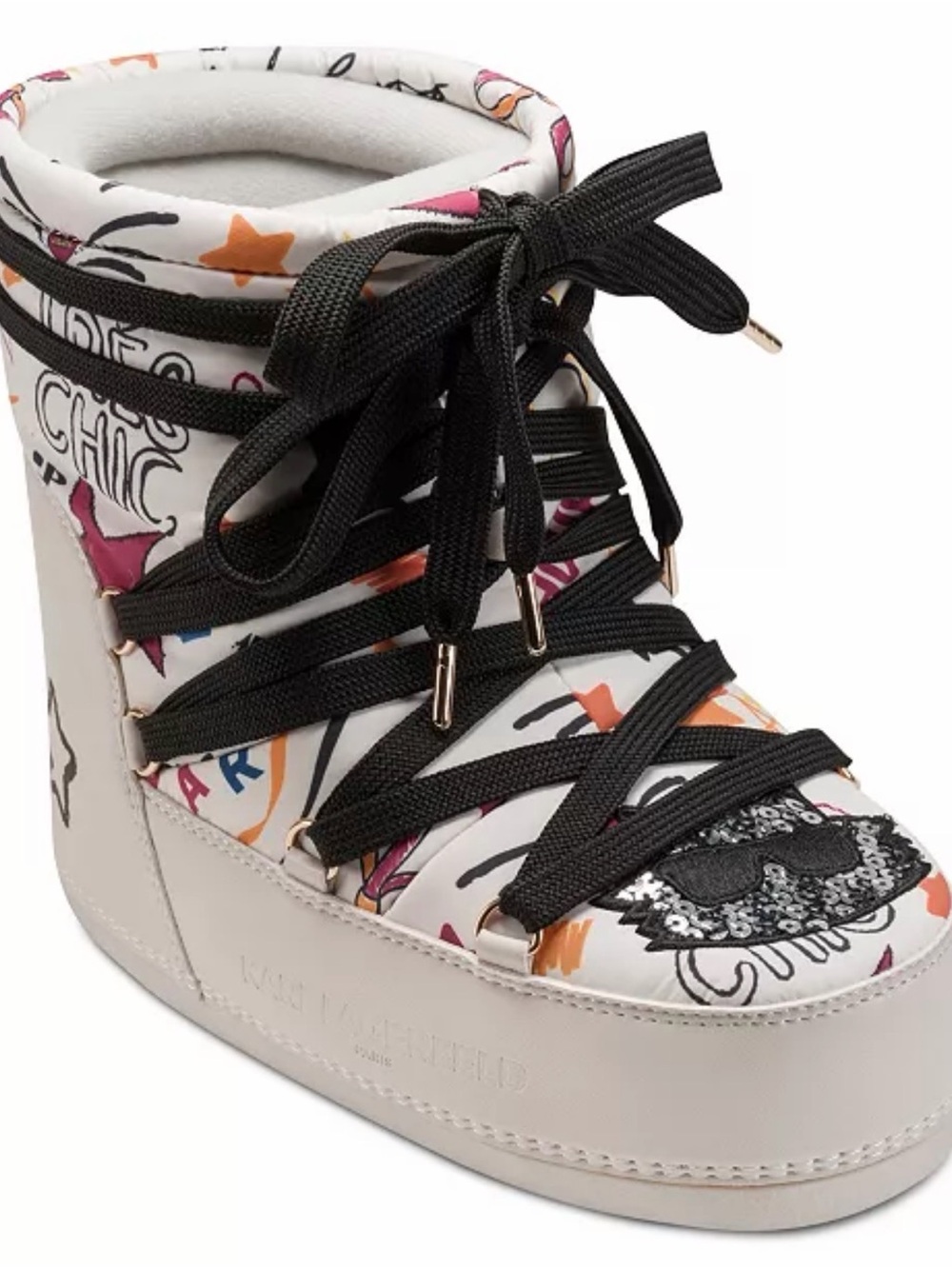 KARL LAGERFELD PARIS Women's
Pavan Ikonic Moon Boots Black Cat size 11